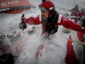 May 26, 2015. Leg 7 to Lisbon onboard Dongfeng Race Team. Day 09. OBR, Yann Riou at work