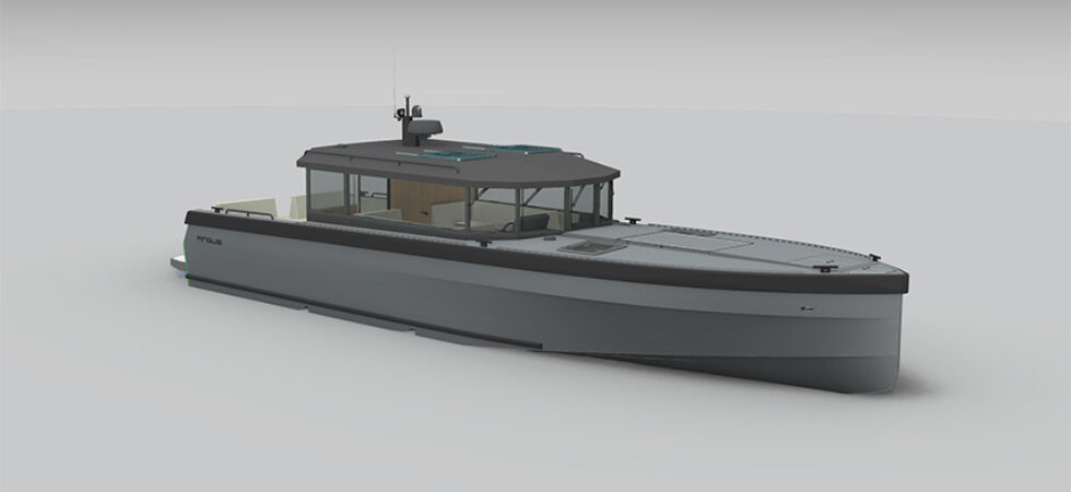 Effektiv och bekväm – 13,3 m aluminiumbåt med ny skrovdesign