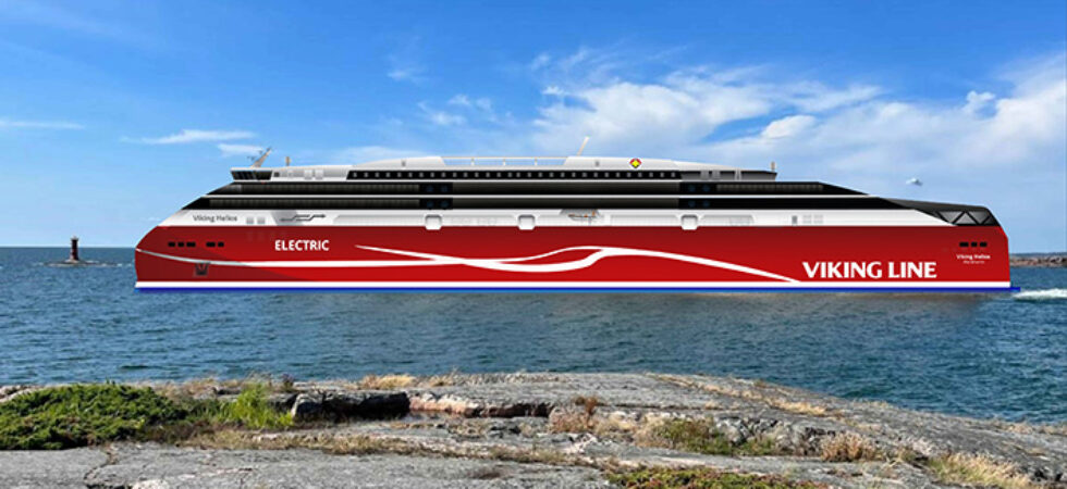 Viking Line visar koncept för världens största eldrivna passagerarbilfärja