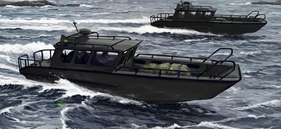 Nimbus snabbgående motorbåt godkänd av svenska försvaret