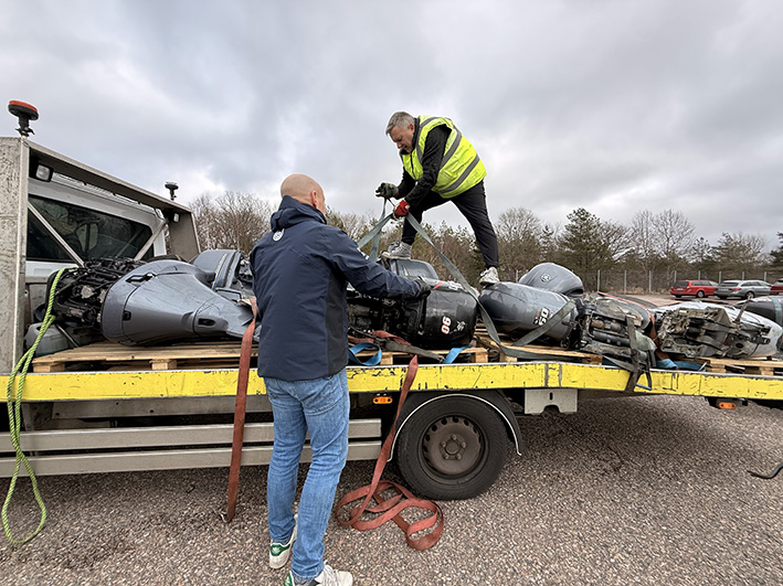 21 stulna båtmotorer åter till Sverige