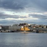 Isbrytaren Frej på plats i Värtahamnen.