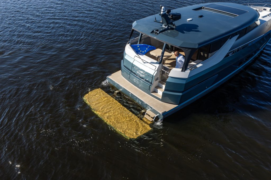 Aktern på en yacht.